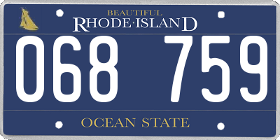 RI license plate 068759