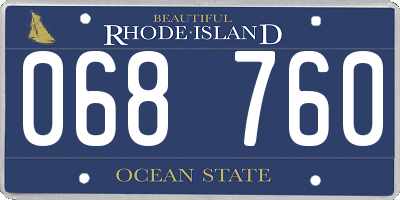 RI license plate 068760