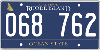 RI license plate 068762