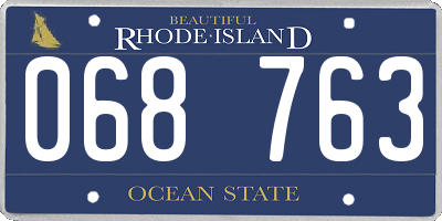 RI license plate 068763