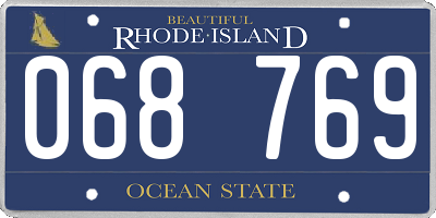 RI license plate 068769