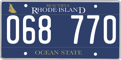 RI license plate 068770