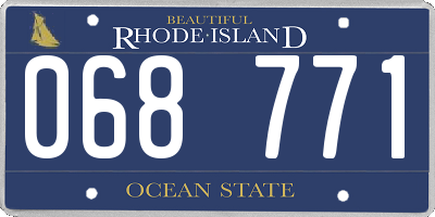 RI license plate 068771