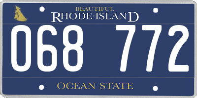 RI license plate 068772