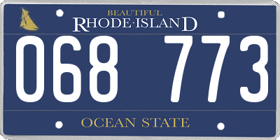 RI license plate 068773