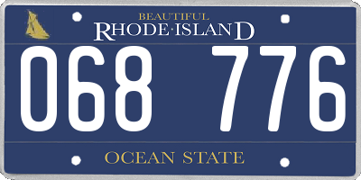 RI license plate 068776