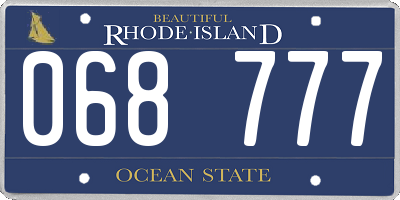 RI license plate 068777