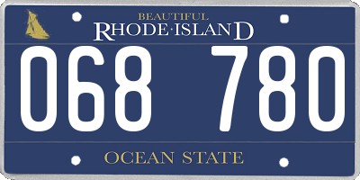 RI license plate 068780