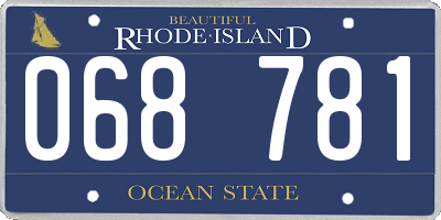 RI license plate 068781