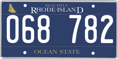 RI license plate 068782