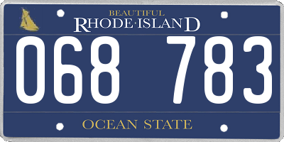 RI license plate 068783