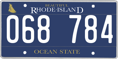 RI license plate 068784