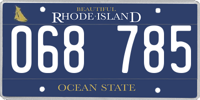 RI license plate 068785