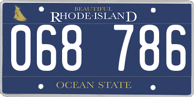 RI license plate 068786