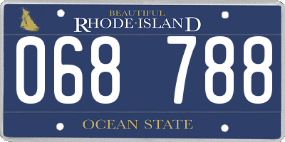 RI license plate 068788