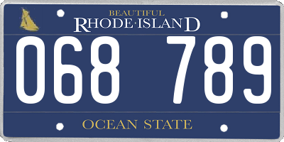 RI license plate 068789