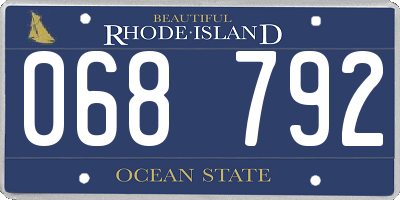 RI license plate 068792