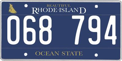 RI license plate 068794