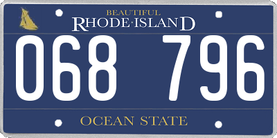 RI license plate 068796