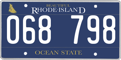 RI license plate 068798