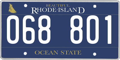 RI license plate 068801