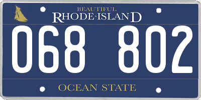 RI license plate 068802