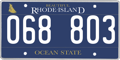 RI license plate 068803