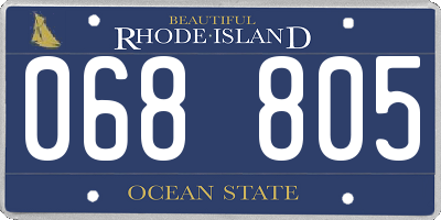 RI license plate 068805