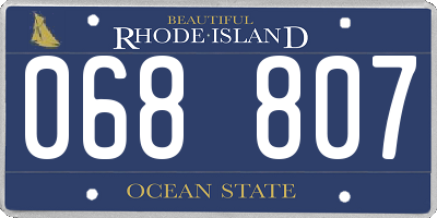 RI license plate 068807