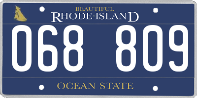 RI license plate 068809