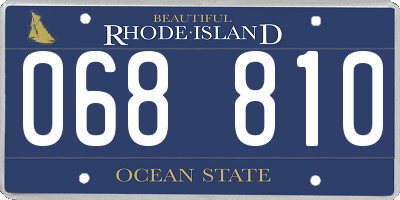 RI license plate 068810