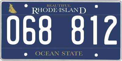 RI license plate 068812