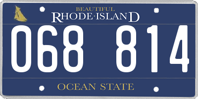 RI license plate 068814