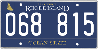 RI license plate 068815