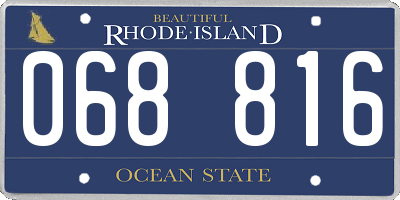 RI license plate 068816
