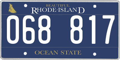 RI license plate 068817
