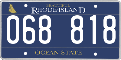 RI license plate 068818