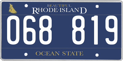 RI license plate 068819