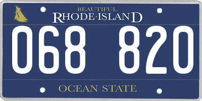 RI license plate 068820