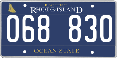 RI license plate 068830