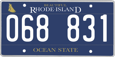 RI license plate 068831