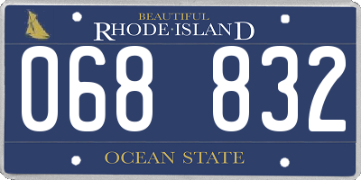 RI license plate 068832