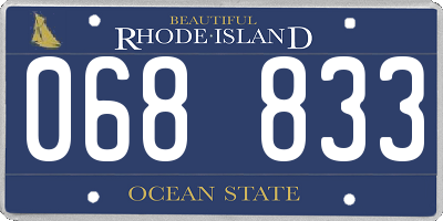 RI license plate 068833