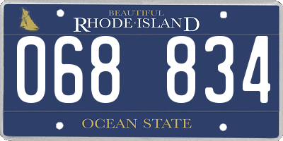 RI license plate 068834