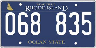 RI license plate 068835