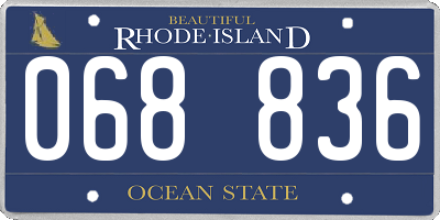 RI license plate 068836