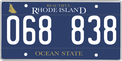 RI license plate 068838