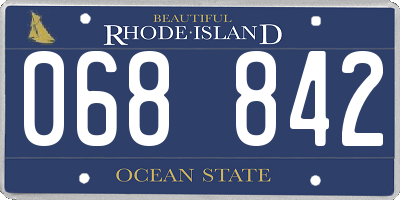 RI license plate 068842