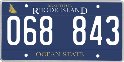 RI license plate 068843