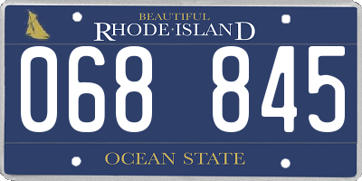 RI license plate 068845